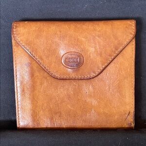 MUNDI LADIES BROWN SOFT LEATHER VINTAGE ENVELOPE CLUTCH MADE IN BRAZIL